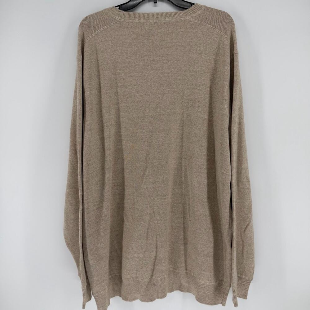 POLO Ralph Lauren Crewneck Cotton Sweater Beige Mens Size 3LT Casual Preppy - Picture 6 of 10